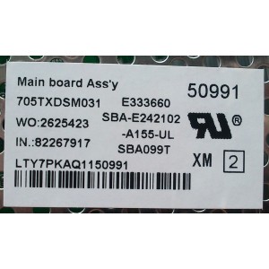 MAIN / VIZIO XDCB02K0500007/T7AKA3 / 715G6339-M01-000-004X / MODELO E320-B1 LTY7PKAQ / E320i-B1
