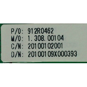 MAIN / CURTIS 912R0462 / CV119Q / 1.308.00104 / 20100102001 / MODELO LCD4680A	