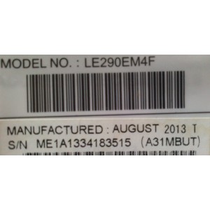 MAIN / EMERSON A31MBUT / BA31M0G0201 2 / MODELO LE290EM4