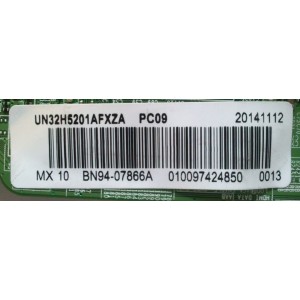 MAIN PARA TV SAMSUNG NUMERO DE PARTE BN94-07866A / BN97-08781E / BN41-02245A  / BN9407866A / MODELO UN32H5201AFXZA TS01 / DISPLAY LSF320HN02-A01 / NUMERO DE PANEL CY-DF320BGLV1H 	