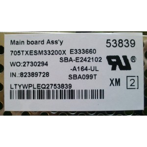MAIN / VIZIO 756TXECB02K0380 / XECB02K038 / XECB02K038010X / 715G6648-M01-000-004F / 715G6648-M01-000-004N / 705TXESM33200X / PARTES SUSTITUTAS 756TXECB02K0250 , 756TXECB02K037 / PANEL TPT500J1-HVN04 REV.S17TB / MODELOS E500I-B1 / E500I-B1 LTYWPLEQ