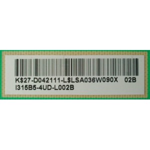 BACKLIGHT INVERSOR / SAMSUNG 27-D042111 / VIT70097.00 / I315B5-4UD-L002B / MODELO LN32C450E1DXZX