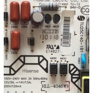 FUENTE DE PODER / HISENSE 161749 / RSAG7.820.5024/R0H / HLL-4046WH / TU25C140-1B1 / MODELO 46K360M	