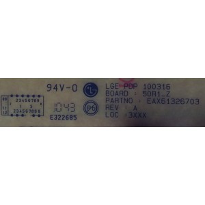 Z-SUS PARA TV LG / EBR62294202 / EAX61326703  / E52483 / SUSTITUTA EBR62294201 / PANEL PDP50R10101 / PDP50R10104 / PDP50R10000 / PDP50R10100 / MODELO 50PK540-UE.AUSALHR / 50PK250-UA / 50PK350-ZB.BEKLLJP / 50PK550-UD.AUSALHR / 50PK550-UD.AUSLLHR / 50PK550C