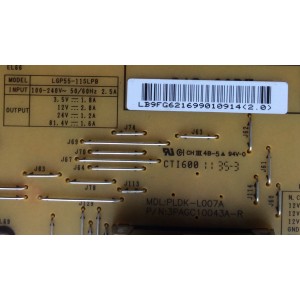 FUENTE LG EAY62169901 / 62169901 / PLDK-L007A / 3PAGC10043A-R / EAX62876201/9 / SUSTITUTA CRB31006801 / PANEL LC550EUF / MODELOS 55LV355B-UA / 55LV3700-UD / 55LW5300-UC / 55LV5400-UB / 55LW5000-UC/ 55LW5600-UA / 55LW5700-UE / 55LV5500-UA AUSYLUR