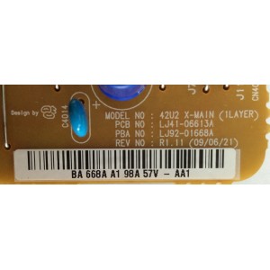 X-SUS / SAMSUNG BN96-12168A / LJ41-06613A / LJ92-01668A / 668A / MODELO PL42B450B1DXZX	