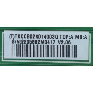 MAIN / VIZIO CBPFTXCCB02K014 / TXCCB02K014003Q / TXCCB02K014 / 715G5519-M0B-000-004K / MODELO E261VA LTMUGGMN	
