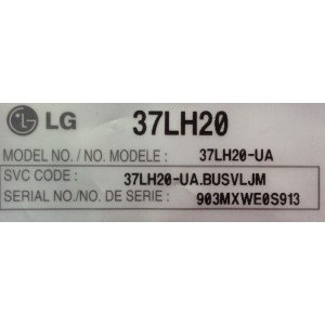 MAIN / LG AGF72983801 / EAX56738102(0) / MODELO 37LH20-UA.BUSVLJM	