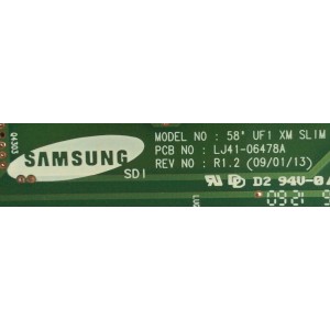 X-SUS / SAMSUNG BN96-12334A / LJ92-01650B / LJ41-06478A / 650B / MODELO PN58B860Y2FXZA BS02	