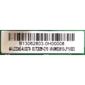 MAIN ATVIO - EKT - RCA - POLAROID / 02-TCB391-CY0 / B13062803 / 02-TCB391-CY0 / T.MS3391.73 / V8-0MS3910-LF1V003 / 4A-LCD24E-AU3GTA / MODELO 4A-LCD24E