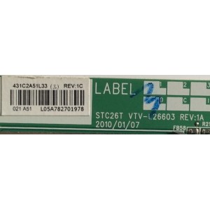 MAIN / TOSHIBA 75022792 / 461C2A51L33 / 431C2A51L33 / STC26T VTV-L26603 REV:1A / MODELO 32C100U2	