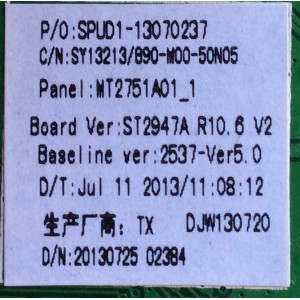 MAIN / ELEMENT SY13213 / SPUD1-13070237 / 890-M00-50N05 / ST2947A_R10.6_NEW / MODELO ELEFT281	