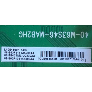 MAIN / TCL 08-SS40TML-LC239AA / 08-S63F114-MA200AA / 08-S63F105-MA300AA / 40-M63S46-MAB2HG / MODELO L40S4600F	