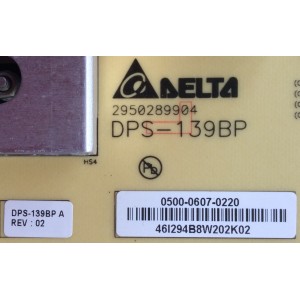 FUENTE DE PODER / LG 0500-0607-0220 / COV31149401 / DPS-139BP / 50006070220 / SUSTITUTA CRB31196501 / MODELO 47LV4400-UA.CUSYLH	