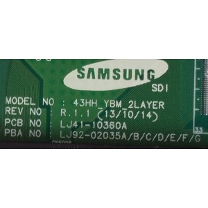 Y-SUS / SAMSUNG BN96-30097A / LJ41-10360A / LJ92-02035A / 035A / MODELO PN43F4500BFXZA TD02	