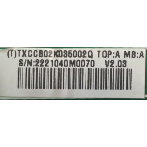 MAIN / VIZIO CBPFTXCCB02K035 / TXCCB02K035005Q / 715G5661-M01-000-004K / MODELO E291-A1 LTTMNVAN	