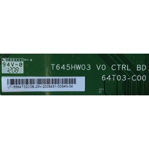 T-CON / TOSHIBA 55.64T02.C08 8 / 5564T02C08 / T645HW03 V0 / 64T03-C00 / MODELO 65HT2U	