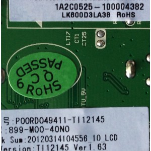 MAIN / SHARP 1A2C0525 / 899-M00-40N0 / T.RSC8.10A 11153 / MODELO LC-60E69U	