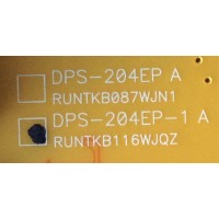 FUENTE DE PODER PARA TV SHARP / NUMERO DE PARTE RUNTKB116WJQZ / DPS-204EP-1 A / DPS-204EP-1 / 2950322102 / PANEL JE600D3HD60Z / MODELOS LC-60LE857U / LC-60LE750U / LC-60LE755U / LC-60LE757U / LC-60C7500U