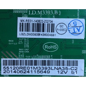 MAIN / RCA 55120RE01M3393LNA35-C2 / 20140624115649 / LD.M3393.B / 20140624115649 12V b1 / 3393B143 / PANEL T550HVN01.8-12V / MODELOS LED55G55R120Q / LED55G55R120Q 4528-LE55C55-C202273