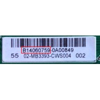 MAIN PARA TV SANYO NUMERO DE PARTE  B14060759 / T.MS3393T.78 / 3MS3393X-3 / 02-MB3393-CWS004 / SUSTITUTAS B14060758 / B14060757 / B14060759 / MODELO DP55D44 P55D44-08 / PANEL  LVF550CSDX E4 V1 