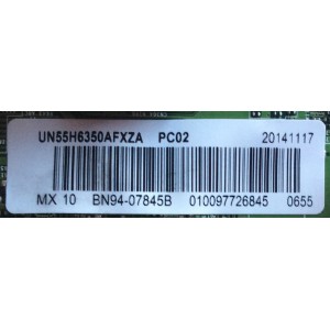 MAIN PARA TV SAMSUNG / NUMERO DE PARTE BN94-07845B / BN41-02157B / BN97-08043A / BN9407845B / PANEL CY-GH055CSLV8H / MODELO UN55H6350 / UN55H6350AFXZA UH02