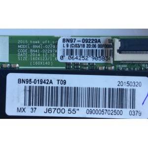 T-CON PARA TV SAMSUNG / NUMERO DE PARTE BN95-01942A / BN97-09229A / BN41-02297A / BN9501942A / PANEL CY-WJ055HGLV1H / MODELOS UE55JU / UN55JU / UA55JU / MAS MODELOS EN DESCRIPCIÓN