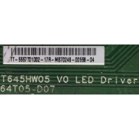 LED DRIVER / VIZIO 55.57T01.D02 / 5557T01D02 / T645HW05 / 64T05-D07 / MODELO XVT3D580CM	