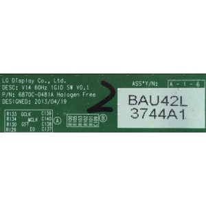 T-CON / LG 6871L-3744A / 6870C-0481A / 3744A / PANEL´S LC470DUE (FG)(A4) / LC470DUE (FG)(A3) / MODELOS / 47LY340C-UA AUSWLQR / 47LB5800-UG BUSWLQR / 47LB5800-UG BUSQLQR / 47LB5900-UV.BUSWLQR / 47LB5800-UG.AUSWLJR / 47LB6100-UG.BUSWLQR