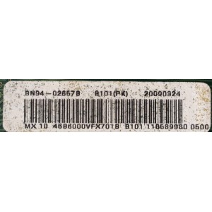 MAIN / SAMSUNG BN94-02657B / BN97-03201B / BN41-01170A / PARTES SUSTITUTAS BN94-02657A / BN94-02657P / BN94-02657C / BN94-02657D / BN94-02657E / BN94-02657M / BN94-02657N / BN94-02657X / BN94-02657T / PANEL LTF460HF08 / MODELO UN46B6000VFXZA