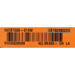 MAIN / LG EBT62382226 / EAX65295101 / MODELO 42LN5390-UN	