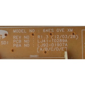 X-SUS / SAMSUNG LJ92-01907A / 907A / LJ41-10289A /MODELO PN64E533D2FXZA TW02	