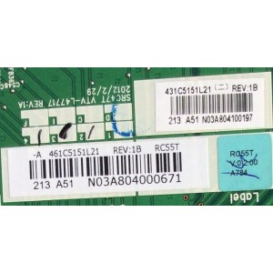 MAIN / TOSHIBA 75030649 / 461C5151L21 / 431C5151L21 / SRC47T VTV-L47717 / PANEL LC550EUG(PE)(F1) / MODELO 55L6200U	