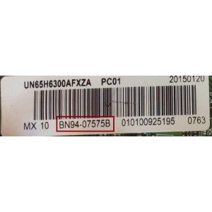 MAIN / SAMSUNG BN94-07575B / BN41-02157B / BN97-09212J / MODELO UN65H6300AFXZA AH01 / PANEL CY-GH065CSAV1H