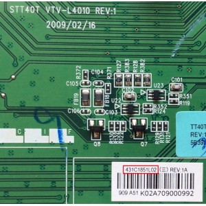 MAIN / TOSHIBA 75014440 / 461C1851L02 / 431C1851L02 / STT40T VTV-L4010 REV:1 / MODELO 40XV640U	