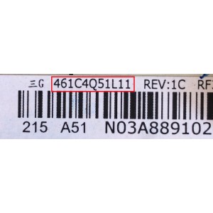 MAIN / TOSHIBA 75028869 / 461C4Q51L11 / 431C4Q51L11 / SRF40T / VTV-L40613 REV:1 / MODELO 32C120U	