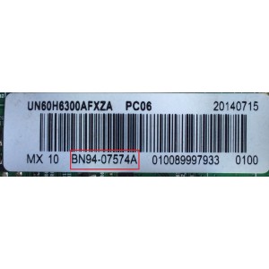 MAIN / SAMSUNG BN94-07574A / BN41-02157B / BN97-08043A / PANEL CY-HH060CSSV1H / MODELO UN60H6300AFXZA HS01