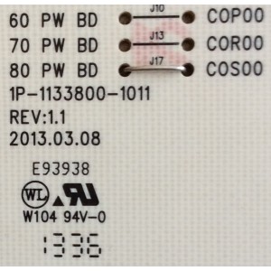 FUENTE DE PODER PARA TV VIZIO / NUMERO DE PARTE 09-80COS000-00 / 1P-1133800-1011 / 09-80C0S000-00 / 80 PW BD / COS00 / PANEL JE800D3LA8N / MODELOS M801D-A3 LFTROYCQ / M801D-A3 LFTROYAP / M801D-A3R LFTROYDP / M801D-A3R LFTROYDQ / M801D-A3R LFTROYBP