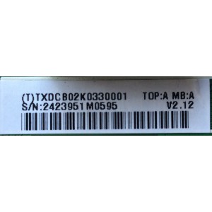 MAIN / VIZIO 756TXDCB02K033 / TXDCB02K033 / 715G5904-M01-000-004X / TXDCB02K0330001 / TXDCB02K0330003  / TXDCB02K0330002 / TXDCB02K0330003 / MODELO E390-A1 LTYWNQLP