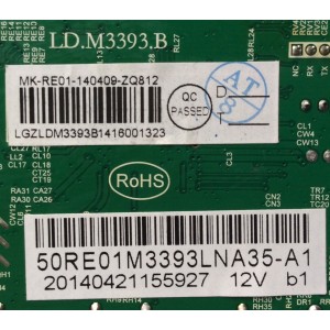 MAIN / RCA 3393B1416 / LD.M3393.B / 50RE01M3393LNA35-A1 / 3393B1416 V.1 / PANEL`S V500HK1-LS6-12V / T550HVN01.8 / V500HJ1-PE8-12V / MODELOS LED50B45RQ / LED55C55R120Q