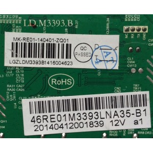 MAIN / RCA 46RE01M3393LNA35-B1 / LD.M3393.B / 20140412001839 12V b1 / 3393B1416 / 20140412001839 / MODELO LED46C45RQ