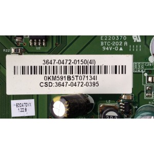 MAIN / VIZIO 3647-0472-0150 / 0171-2272-3834 / MODELO E3D470VX LAQKJZAM	