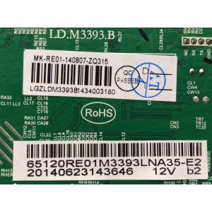 MAIN / RCA 65120RE01M3393LNA35-E2 / LD.M3393.B / 20140623143646 / 3393B1434 / PANEL T650HVN09 / MODELO LED65G55R120Q 4525-LE65G55-E2