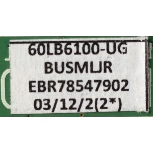 MAIN PARA TV LG / NUMERO DE PARTE EBT62978206 / EBR78547902 / EAX65610206 / 62978206 / EAX65610206(1.0) / PANEL HC600DUF-VHHS2-11XX / MODELO 60LB6100-UG / 60LB6100-UG.AUSMLJR / 60LB6100-UG.BUSMLJR