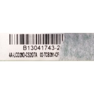 MAIN / TCL B13041743 / T.MS3391.73 / 4A-LCD280-CS2GTA / 02-TCB391-C	/ MODELO 28''