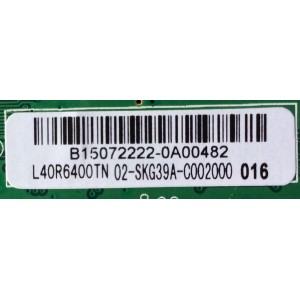 MAIN FUENTE / DAEWOO 02-SKG39A-C002000 / B15072222 / TP.MS3393T.PB79 / 3MS3393X-2 / MODELO L40R6400