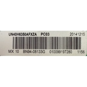 MAIN / SAMSUNG BN94-08133G / BN41-02157B / BN97-09212J / MODELO UN40H6350AFXZA TS01 / PANEL CY-GH040CSLV1H