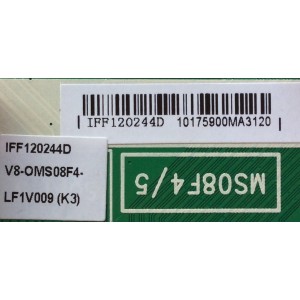 MAIN PARA TV PIONEER NUMERO DE PARTE  IFF120244D / V8-OMS08F4-LF1V009(K3) (K2) (K1) / V8-OMS08F4-LF1V009 / V8-0MS08F4-LF1V009 / MS08F4/5 / 40-MS08F6-MAA2HG / MODELOPLE-55S05FHD 	