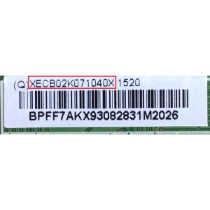 MAIN / VIZIO 756TXECB02K0710 / XECB02K0710 / 715G7151-M01-001-004T / MODELO E32-C1 LTT7SJAR	