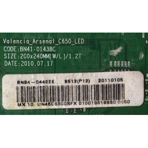 MAIN PARA TV SAMSUNG NUMERO DE PARTE BN94-04492E / BN41-01438C / BN97-04836T / PARTES SUSTITUTAS BN94-04684A / BN94-03366C / BN94-03366H / BN94-03366L / BN94-03366R / BN94-03366W / BN94-03366Z / BN94-04492F / PANEL LTF460HJ03-A04 / MODELO UN46C6300SFXZA 